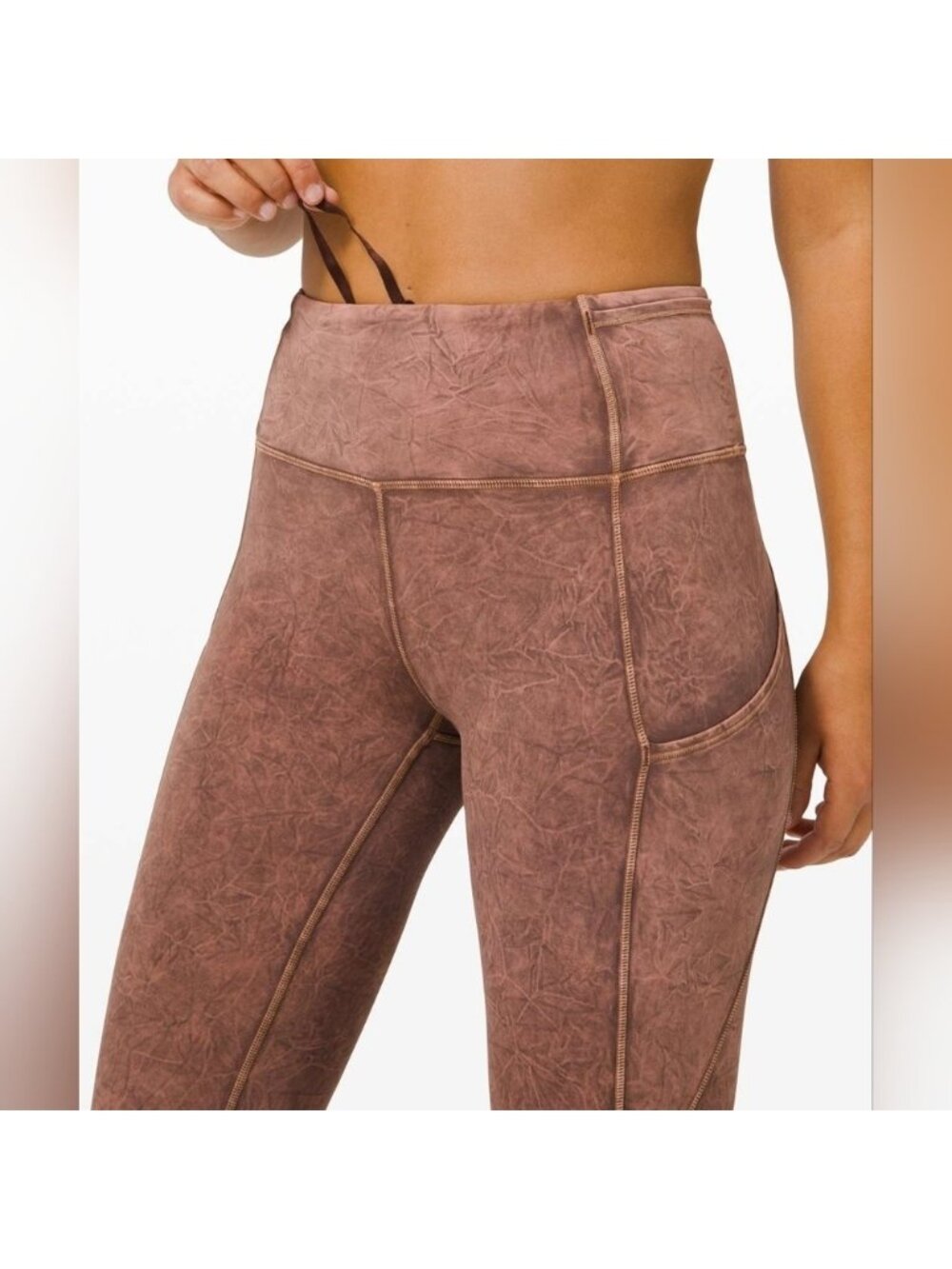 Lululemon Fast Free Tight II 25" Ice Dye *Non-Reflective Ice Wash Brown Earth- 4 - Picture 3 of 10